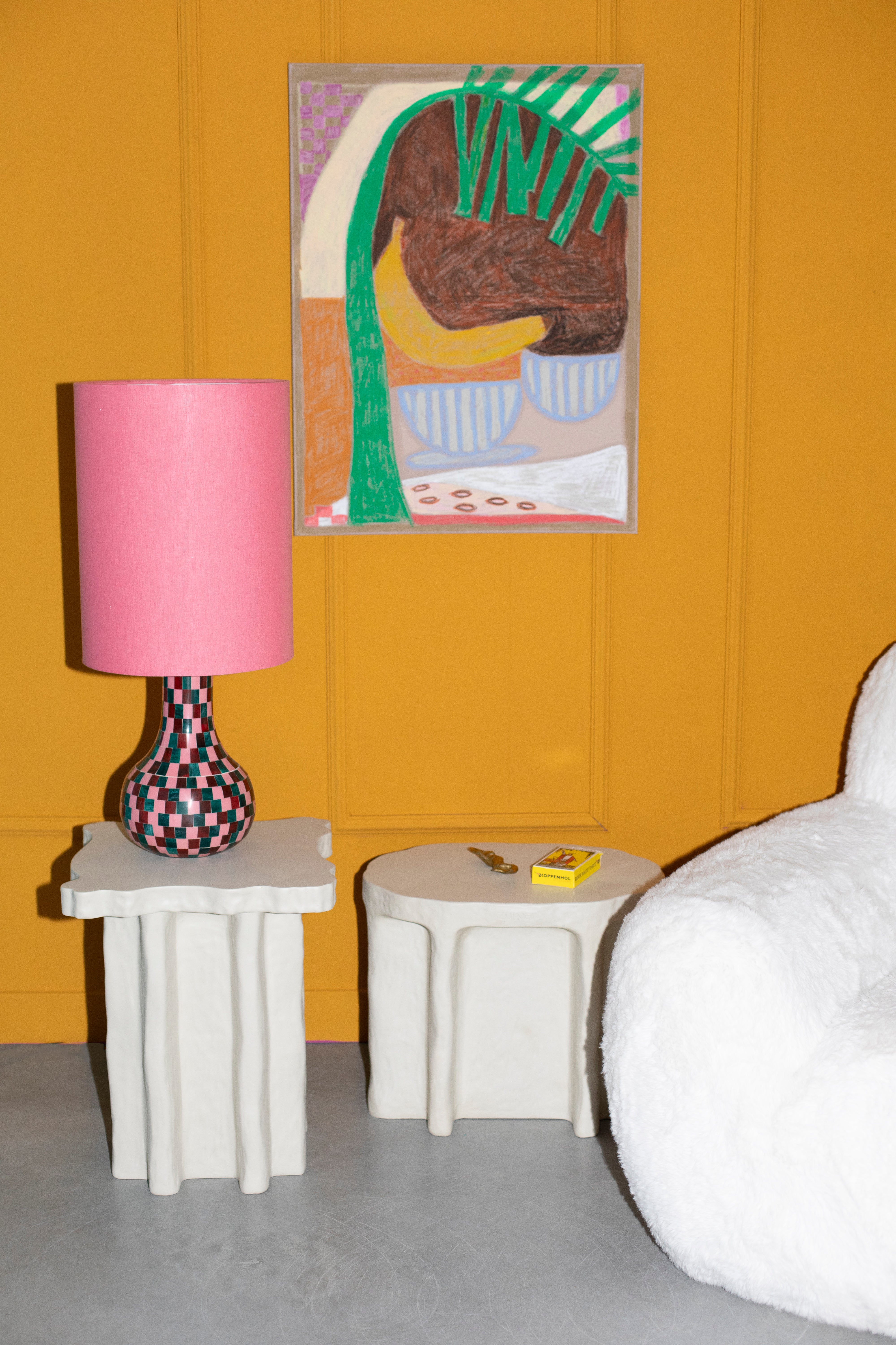 Bold Monkey Born To Be Alive Beige Square Side Table